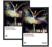 Inspire By Hampton OXFORD IBHOXF1624NGXPK2 - Marco de fotos acrílico (no vidrio), color negro, paquete de 2 unidades, 41 x 61 cm