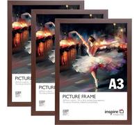 Inspire By Hampton WELFORD - Marco para póster (A3, 29,7 x 42 cm), madera oscura, acrílico (no vidrio), paquete de 3