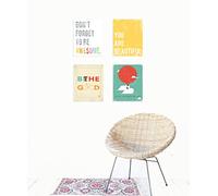 Inspire Collection, juego de cuatro impresiones de 8 x 10 para pared, decoración de guardería, impresión de pared para niños, decoración de habitación de niños, género neutro, arte motivacional para niños, arte motivacional