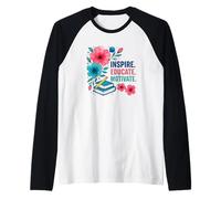 Inspire Educar Motivar a los maestros escolares a la vuelta a la escuela Camiseta Manga Raglan