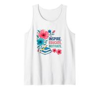 Inspire Educar Motivar a los maestros escolares a la vuelta a la escuela Camiseta sin Mangas