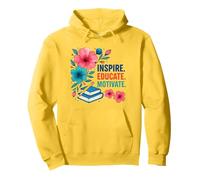 Inspire Educar Motivar a los maestros escolares a la vuelta a la escuela Sudadera con Capucha