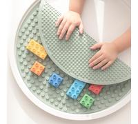 Inspire My Play - Tapete de Silicona para Bloques de construcción, Compatible con Las Principales Marcas de Bloques de construcción, Doble Cara, Accesorio PlayTray sensorial. - Verde