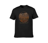 Inspired by The Shining Overlook Hotel Logo Cult Movie Kubrick Horror T-Shirt Graphic tee Printed Top Mens Black Shirt L