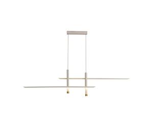 Inspired Mantra Fusion Esparta Esparta Linear Pendant, 50W LED, 3000K, 2100lm, White/Gold, 3 años de garantía