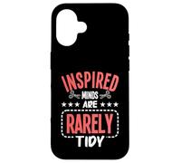 Inspired Minds Are Rarely Tidy Scrapbook Carcasa para iPhone 16