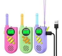 Inspireyes Walkie Talkie Niños Recargable, 48 Horas de Tiempo de Trabajo, 3 kilómetros de Largo Alcance, Regalos de Cumpleaños, Juguetes al Aire Libre para niños de 3 a 12 años