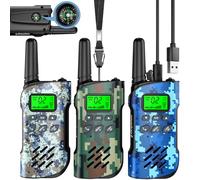 Inspireyes Walkie Talkies Niños Recargables, Pack de 3, Regalo Niño Niña