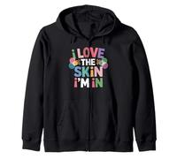 Inspiring I Love The Skin I'm In Teacher Awareness Mujeres Hombres Sudadera con Capucha