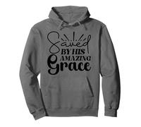 Inspiring Saved by His Grace - Verso de la Biblia Christian Faith Sudadera con Capucha