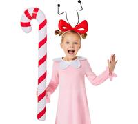 Inspirit Designs Dr. Seuss Kids Cindy Lou Who Kit in costume | Ufficialmente licenziato | Il Grinch che ha rubato il Natale | Set di costumi da 3 pez