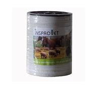 INSPROVET Cinta Blanca Conductora para Electrificador y Pastor Eléctrico, Ideal para Cercados con Ganado y Animales de Granja (Vacas, Caballos...), 12,5 mm de Ancho x 200m de Largo
