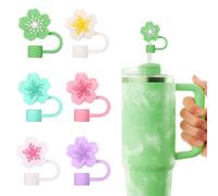 INSPUTOL Paquete de 6 fundas de silicona antipolvo para pajitas reutilizables de 9-10 mm, tapas para vasos de 30/40 oz con asa.