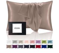 INSSL - Funda de Almohada de Seda de Morera para la Salud del Cabello y la Piel, Funda de Almohada de Seda Natural con Cremallera Oculta en Ambos Lados, 1 Pieza (tamaño estándar, 50,8 x 66 cm, Color