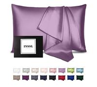 INSSL Funda de Almohada de Seda de Morera para Mujer, para Cabello y Piel, te Mantiene cómoda y Transpirable Durante el sueño (Morado, estándar)