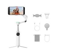 Insta360 Flow 2 Pro Paquete de Creador Blanco -Estabilizador iPhone/Android | Con seguimiento nativo DockKit, IA y multipersona, rotación de 360º, trípode y palo selfie integrados, Vlogs& YouTube