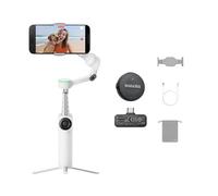 Insta360 Flow 2 Pro Paquete de micrófono Blanco - Gimbal Plegable con IA para teléfono, estabilización de 3 Ejes, Apple DockKit, Mic Air, multipersona y panorámico de 360º, con trípode/Selfie Stick