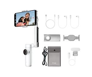 Insta360 Flow Kit Creador - El Estabilizador de Smartphones Impulsado por IA, Estabilización de 3 Ejes, Selfie Stick y Trípode Incorporados, Portátil y Plegable, Foco, Blanco nieve