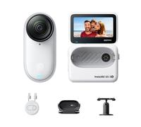 Insta360 GO 3S Blanco 128GB - Cámara vlogging 4K, Manos Libres | Cámara POV, cámara de acción, estabilización, 140 min de batería, edición IA, Find My, vlog, viajes, POV de mascotas