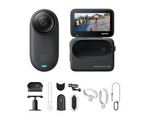 Insta360 GO 3S Paquete de Vista múltiple para Ciclismo Negro (128 GB) - Cámara Vlogging 4K, POV Manos Libres, Móntala Donde Quieras, Estabilización, 140 Min de batería, Impermeable 10 M, Edición IA