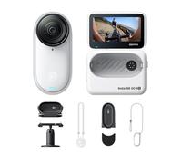 Insta360 GO 3S Paquete POV para Ciclismo Blanco (64 GB) Blanco - Cámara POV | Cámara vlogging, manos libres, cámara de acción, estabilización, 140 min de batería, edición IA, vlog, viajes,POV de mascotas