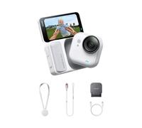 Insta360 GO Ultra Blanco ártico - Pequeña cámara 4K Manos Libres, Ligera y Portable, Excelencia con Poca luz, Montaje polivalente, FlowState, 200 min de batería, Impermeable 10 Metros, Bici y Running