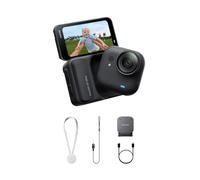 Insta360 GO Ultra Negro Medianoche - Pequeña cámara 4K Manos Libres, Ligera y Portable, Excelencia con Poca luz, Montaje polivalente, FlowState, 200 min de batería, Impermeable 10 Metros, Bici