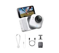 Insta360 GO Ultra Paquete básico Blanco ártico - Pequeña cámara 4K Manos Libres, Ligera y Portable, Excelencia con Poca luz, Montaje polivalente,200 min de batería, Impermeable 10 Metros, Bici