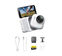 Insta360 GO Ultra Paquete básico Blanco ártico - Pequeña cámara 4K Manos Libres, Ligera y Portable, Excelencia con Poca luz, Montaje polivalente,200 min de batería, Impermeable 10 Metros, Bici
