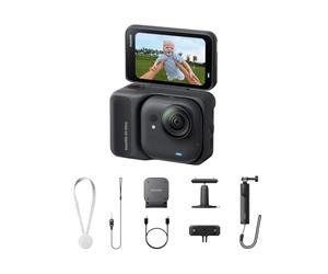 Insta360 GO Ultra Paquete de creador Negro Medianoche - Pequeña cámara 4K Manos Libres, Ligera y Portable, Excelencia con Poca luz, Montaje polivalente, FlowState, 200 min de batería