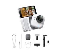 Insta360 GO Ultra Paquete En Movimiento Blanco - Cámara vlog 4K, cámara POV | Sensor de 1/1,28", peso de 53 g, 156° FOV, batería 200 min, cámara de acción magnética y portátil para deportes, vlogging