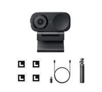 Insta360 Link 2C Paquete de trípode Negro Grafito - Webcam 4K PC/Mac, Sensor 1/2", Encuadre automático, HDR, cancelación de Ruido por IA, Control por Gestos para Streaming, videollamadas, Gaming