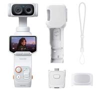 Insta360 Luna Ultra Creator Bundle (Stellar White) | Cámara de mano 8K con dos lentes Leica, sensor de 1", zoom 12x, pantalla táctil OLED extraíble, Mic Pro, asa de batería y lente grande