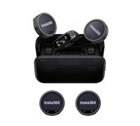 Insta360 Mic Pro (4 TX + 1 RX + EST. de Carga), Mini Mic. de Solapa inalámbrico para iPhone/Cámara/Android, vídeo, Vlogging, Bluetooth, Pantalla E-Ink Personalizable, Matriz 3 mics., 30h de Uso