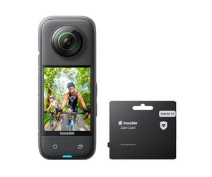 Insta360 X3 con Certificado de garantía Care - Action CAM 360 Impermeable con sensores 1/2" de 48 MP, vídeo Active HDR 360 de 5,7 K, Foto 360 de 72 MP, Objetivo único 4K, Modo Selfie 60 fps
