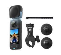 Insta360 X3 Paquete Motero - Cámara de acción 360 Resistente al Agua, Sensor de 1/2", 5.7K 360, Fotos 72MP, estabilización, Pantalla táctil de 2.29", edición por IA, Live Streaming, Webcam