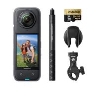 Insta360 X4 Pack Motero - Cámara de acción Impermeable 8K 360, Vídeo 4K Gran Angular, Selfie Stick Invisible, Protectores de Lente Extraíbles, 135 Min Batería, Edición IA, Estabilización