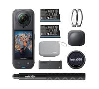 Insta360 X5 Essentials Bundle + Mic Pro - Kit de cámara de acción Impermeable 8K de 360° con Sistema de micrófono inalámbrico Mic Pro, Audio Flotante de 32 bits y Palo Selfie Invisible
