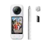 Insta360 X5 Paquete de Principiante Blanco Satinado - Cámara 8K 360º Impermeable, líder en Baja luz, Palo Selfie Invisible, Lente reemplazable, batería de 3 Horas, Audio Claro