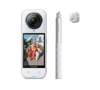 Insta360 X5 Paquete Get-Set Blanco, Cámara 8K 360°, sensores duales 1/1,28" | Cámara deportiva resistente al agua, líder con poca luz, lente reemplazable, batería de 3h, estabilización, cámara de acción