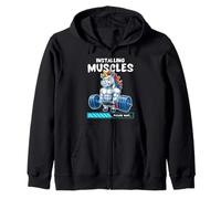 Instalación de músculos, unicornio, gimnasio, entrenamiento con pesas Sudadera con Capucha