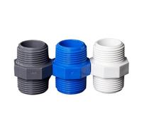 Instalación de tubería rosca externa doble hexagonal PVC | Multicolor 20-63 mm Suministro de agua: Conector de rosca externa doble hexagonal de PVC 20 piezas(Blu,63mm)