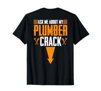Instalador de tuberías de fontanería, grieta divertida del fontanero (backprint) Camiseta