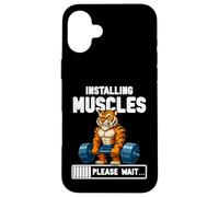 Instalando Músculos Funny Tiger Gym Graphic Carcasa para iPhone 16 Plus