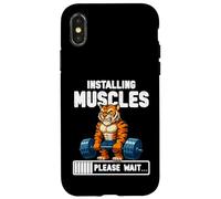 Instalando Músculos Funny Tiger Gym Graphic Carcasa para iPhone X/XS