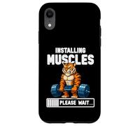 Instalando Músculos Funny Tiger Gym Graphic Carcasa para iPhone XR