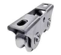 Instale - Polea de soporte fijo de acero inoxidable con soportes dobles de hasta 150 kg para uso industrial, paréntesis fija de acero con discos