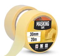 Instalguru 2x Cinta De Carrocero Crepé 30 mm x 20 m Adhesiva Para Pintar Reformas Decoración Interior Aplicación Rápida Fácil Remoción Sin Residuos Para Paredes Y Techos