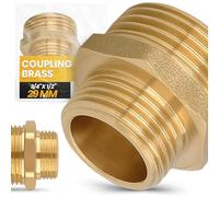 Instalguru Acoplamiento De Latón 3/4x1/2 Rosca Macho Cilíndrica Para Tuberías Agua Caliente Fría Conexión Instalaciones De Calefacción Y Sanitarias