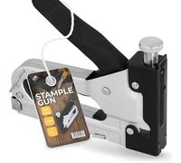 Instalguru Grapadora Manual Tacker Tapicero 4-14 mm Cromo Engrapadora Clavadora Manual Quitagrapas para Decoración Muebles Carpintería Fijación de Cables Pistola de Grapas con Grapas